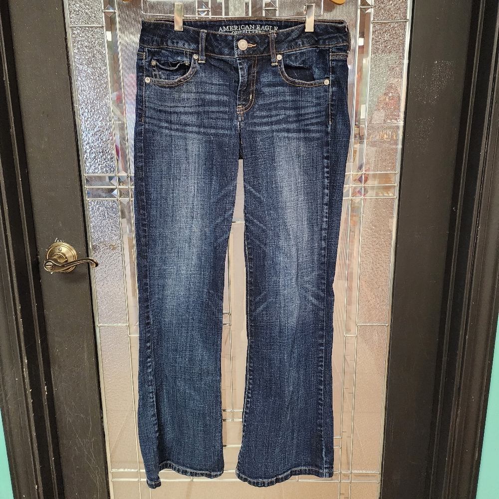 American Eagle Outfitters Favorite Boyfriend Stretch Women's Blue Jeans Sz 32